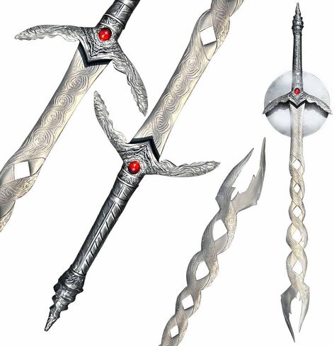 سيف Godslayer's Greatsword مقاس 43.5 بوصة - سلاح طبق الأصل معدني بالكامل 1:1 مع حامل على الحائط - يمكن تجميعه وشفرة مملة كهدية in Kuwait