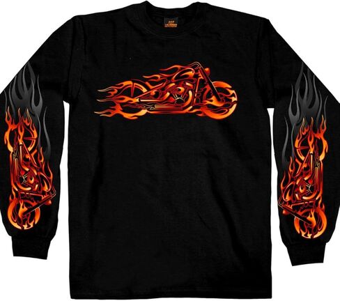 Hot Leathers Men’s Long Sleeve Shirt w/Graphics - Memento Mori Skeleton with Hourglass in Saudi Arabia