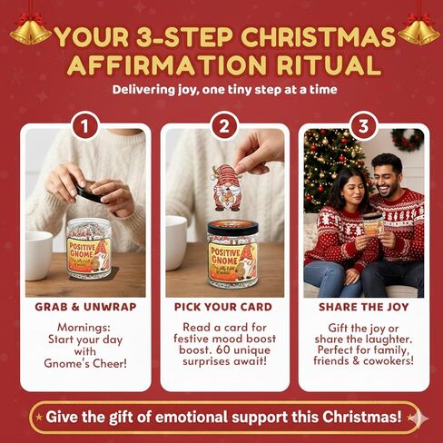 67 Positive Gnome Jar With 60 Affirmation Cards - Gnome Gifts For Women, Emotional Support Gnomes, Gnome Christmas Stockings, Stuff For Teen Girls, Stocking Stuffers Teens, Birthday Gift For Teenagers in Kuwait