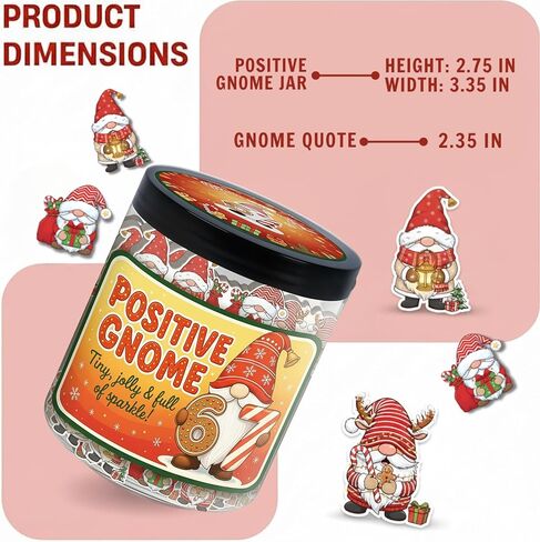 67 Positive Gnome Jar With 60 Affirmation Cards - Gnome Gifts For Women, Emotional Support Gnomes, Gnome Christmas Stockings, Stuff For Teen Girls, Stocking Stuffers Teens, Birthday Gift For Teenagers in Kuwait