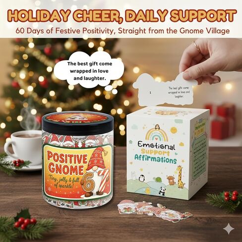 67 Positive Gnome Jar With 60 Affirmation Cards - Gnome Gifts For Women, Emotional Support Gnomes, Gnome Christmas Stockings, Stuff For Teen Girls, Stocking Stuffers Teens, Birthday Gift For Teenagers in Kuwait