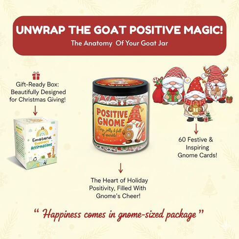 67 Positive Gnome Jar With 60 Affirmation Cards - Gnome Gifts For Women, Emotional Support Gnomes, Gnome Christmas Stockings, Stuff For Teen Girls, Stocking Stuffers Teens, Birthday Gift For Teenagers in Kuwait