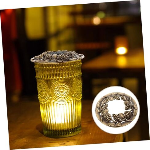 NUOBESTY 2pcs Antique Style Metal Candle Toppers Extend Burn Safe Lid for Scented Candles Home Decor Accessory in Saudi Arabia