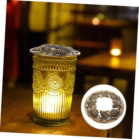 قطعتان من أغطية البرطمانات المجوفة من Gadpiparty، أغطية شموع معدنية معطرة وأكمام ظل الشموع in Saudi Arabia
