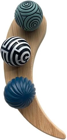 Zen Garden Kit, Meditation Sand Ball with Bamboo Tray Tea Table Ornament Mini Round Ball Toy Modern Minimalist Resin Coral Texture Sand Ball Combination Japanese Mini Zen Decor in Kuwait