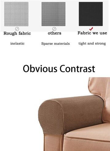 Soft Stretch Plush Armrest Covers, Stretch Armrest Covers for Chairs/Sofas, Couch Arm Covers, Anti-Slip Furniture Protector Armchair Slipcovers for Recliner,2pcs(Coffee) in Saudi Arabia