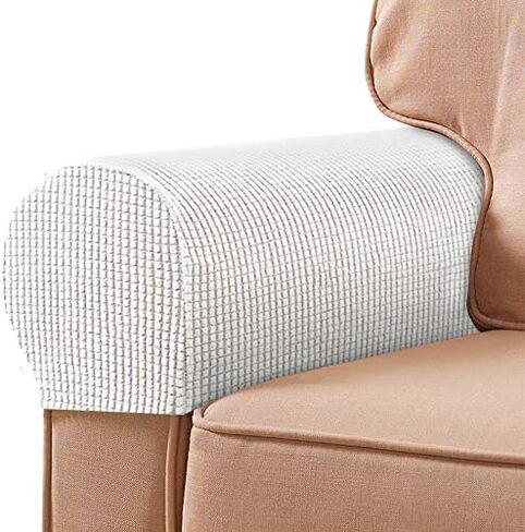 Soft Stretch Plush Armrest Covers, Stretch Armrest Covers for Chairs/Sofas, Couch Arm Covers, Anti-Slip Furniture Protector Armchair Slipcovers for Recliner,2pcs(Coffee) in Saudi Arabia