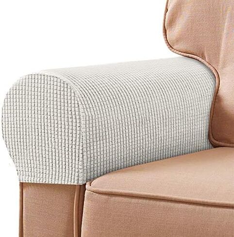 Soft Stretch Plush Armrest Covers, Stretch Armrest Covers for Chairs/Sofas, Couch Arm Covers, Anti-Slip Furniture Protector Armchair Slipcovers for Recliner,2pcs(Coffee) in Saudi Arabia