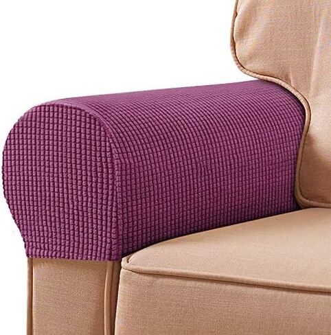 Soft Stretch Plush Armrest Covers, Stretch Armrest Covers for Chairs/Sofas, Couch Arm Covers, Anti-Slip Furniture Protector Armchair Slipcovers for Recliner,2pcs(Coffee) in Saudi Arabia