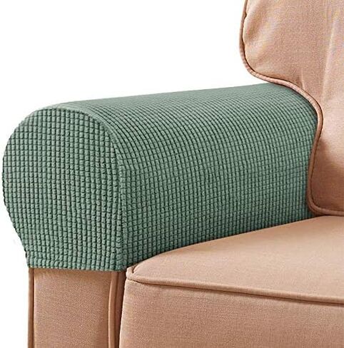 Soft Stretch Plush Armrest Covers, Stretch Armrest Covers for Chairs/Sofas, Couch Arm Covers, Anti-Slip Furniture Protector Armchair Slipcovers for Recliner,2pcs(Coffee) in Saudi Arabia