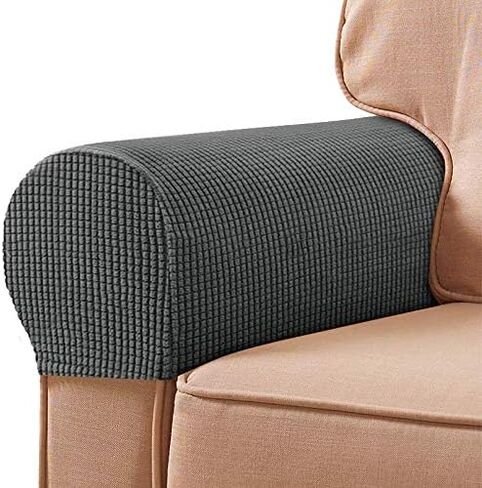 Soft Stretch Plush Armrest Covers, Stretch Armrest Covers for Chairs/Sofas, Couch Arm Covers, Anti-Slip Furniture Protector Armchair Slipcovers for Recliner,2pcs(Coffee) in Saudi Arabia
