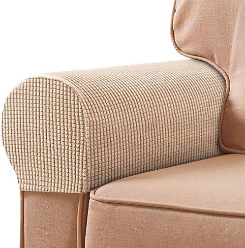 Soft Stretch Plush Armrest Covers, Stretch Armrest Covers for Chairs/Sofas, Couch Arm Covers, Anti-Slip Furniture Protector Armchair Slipcovers for Recliner,2pcs(Coffee) in Saudi Arabia