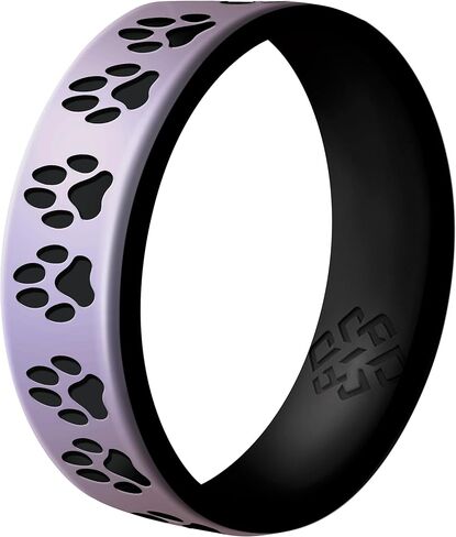 خاتم سيليكون Knot Theory Dog Paws للرجال والنساء - مريح للتنفس ومناسب لعرض النطاق الترددي 6 مم in Kuwait