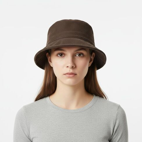 Vintage Corduroy Bucket Hat, Cotton Blend, Unisex, Multiple Colors, Foldable Design for Casual Wear, Travel, Streetwear in Saudi Arabia