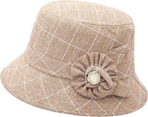 Vintage Fedora Floral Bucket Hat Women Bowler Cloche Hats in Saudi Arabia