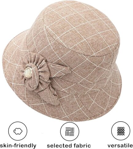 Vintage Fedora Floral Bucket Hat Women Bowler Cloche Hats in Saudi Arabia