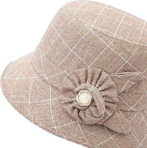 Vintage Fedora Floral Bucket Hat Women Bowler Cloche Hats in Saudi Arabia