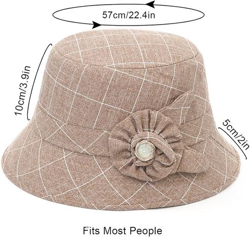Vintage Fedora Floral Bucket Hat Women Bowler Cloche Hats in Saudi Arabia