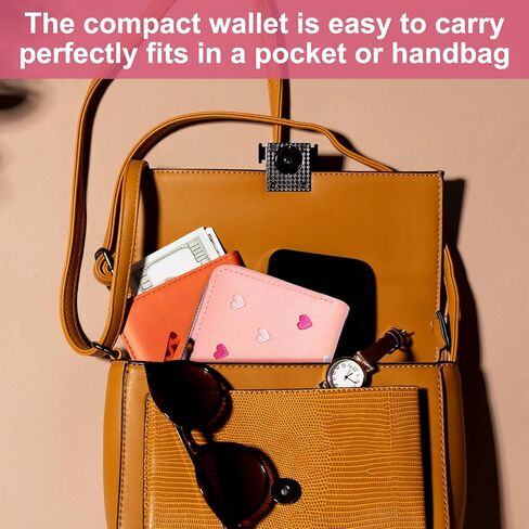 Larrel Women Wallet with Zipper, Pink Girls Wallet, Cute Wallets with Heart-Embroidery and Star Tassels Pendant, Small Leather Wallets for Coins, ID Card, Credit Cards and Bank Cards in Saudi Arabia