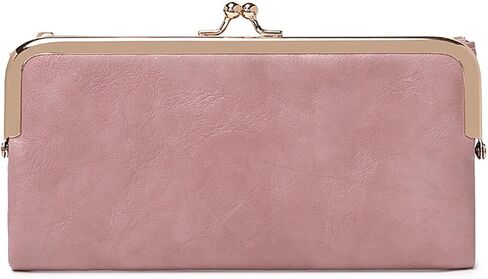 Vintage Bifold Genuine Leather Wallet for Women with Kiss Lock and Zip Coin Pocket (Green) in Saudi Arabia