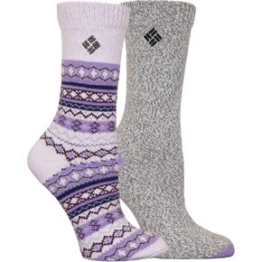 Columbia Super Soft Micro Poly Sleet Stripes Fair Isle Socks, 2 Pair in Saudi Arabia