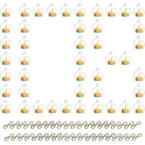 NUPTIO Hanging Glass Globe with Candles: Set of 12 Tealight Candle Holders with LED Tea Lights - 2.36 inch Bulk Clear Votive Candleholders for Party Wedding Birthday Shower Celebration Tree Decoration in Kuwait