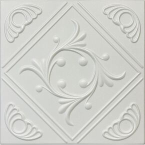 بلاط سقف ديكور رغوي لاصق مقاس 20 × 20، أبيض عادي (R34 مالطا، عبوة من 48 قطعة (~126 قدم مربع/حزمة)) in Saudi Arabia