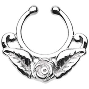 Rose Blossom Icon Fake Septum Clip-On Ring in Saudi Arabia