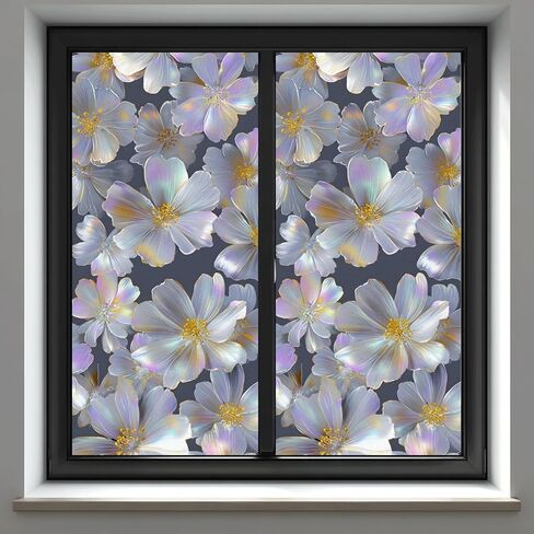 Decorative Privacy Window Film Warm Floral Vine Stained Glass Style Window Cling for Kitchen Bathroom Living Room in Saudi Arabia