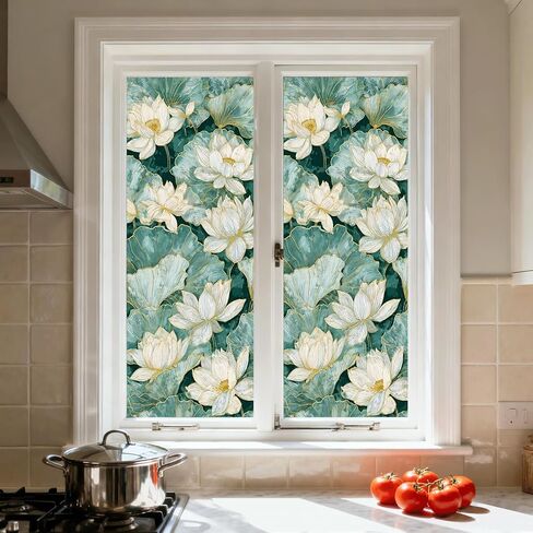 Decorative Privacy Window Film Warm Floral Vine Stained Glass Style Window Cling for Kitchen Bathroom Living Room in Saudi Arabia