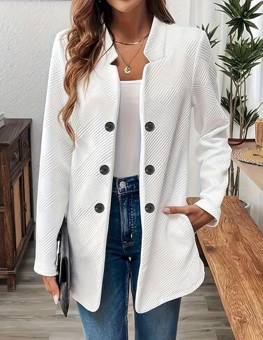 MINTLIMIT Women's Long Sleeve Blazer Casual Double Breasted Open Front Jackets Business Work Blazers Suit Jacket with Pockets in Saudi Arabia