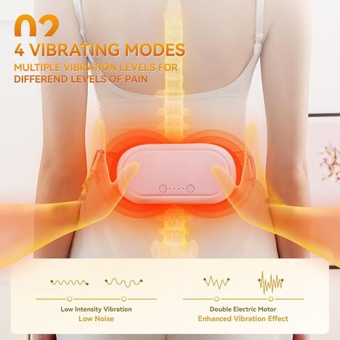 Portable Electric Heating Pad for Period Cramps, Menstrual Heating Pads with 4 Heat Levels and 4 Vibrating Modes for Women Stomach Pain Relief-Pink in Saudi Arabia