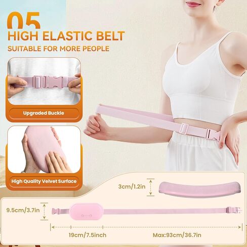 Portable Electric Heating Pad for Period Cramps, Menstrual Heating Pads with 4 Heat Levels and 4 Vibrating Modes for Women Stomach Pain Relief-Pink in Saudi Arabia