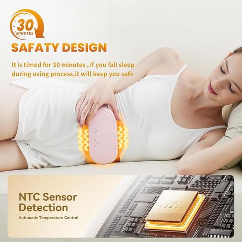 Portable Electric Heating Pad for Period Cramps, Menstrual Heating Pads with 4 Heat Levels and 4 Vibrating Modes for Women Stomach Pain Relief-Pink in Saudi Arabia