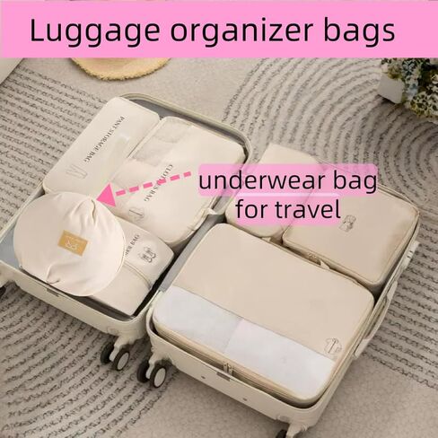 Travel Underwear Organizer Bag:Portable Luggage Organizer for women, Multi-Compartment Storage Bag for Clothes, Bras, and Accessories, Ideal for Suitcases and Carry-Ons in Saudi Arabia