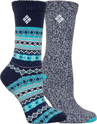 Columbia Super Soft Micro Poly Sleet Stripes Fair Isle Socks, 2 Pair in Kuwait