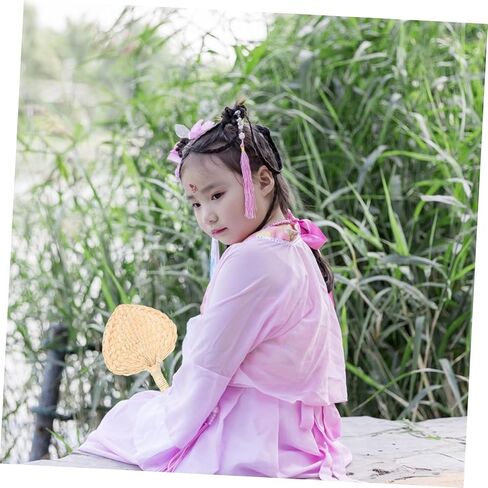 Zerodeko Palm Leaf Hand Fan Hawaiian Handheld Fans Party Fans Decor Handheld Paddle Fans Performance Fan Boho Fans Fan Wall Hanging Decor Portable Hand Fan Natural Hand Fans Dance Fan Beige in Saudi Arabia
