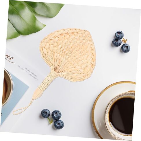 Zerodeko Palm Leaf Hand Fan Hawaiian Handheld Fans Party Fans Decor Handheld Paddle Fans Performance Fan Boho Fans Fan Wall Hanging Decor Portable Hand Fan Natural Hand Fans Dance Fan Beige in Saudi Arabia