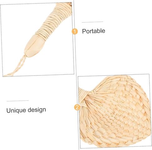 Zerodeko Palm Leaf Hand Fan Hawaiian Handheld Fans Party Fans Decor Handheld Paddle Fans Performance Fan Boho Fans Fan Wall Hanging Decor Portable Hand Fan Natural Hand Fans Dance Fan Beige in Saudi Arabia