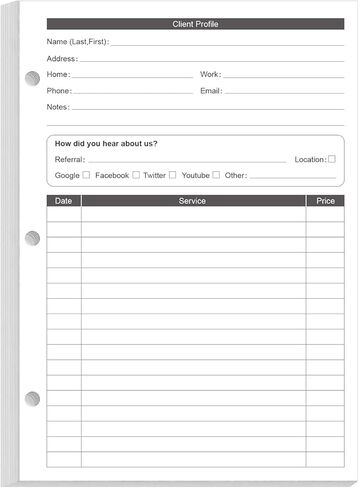 (عبوتان) بطاقات إدخال A5 Stylist Binder - بطاقات ملف تعريف العميل ذات 3 فتحات لمصفف الشعر، الصالون، المنتجعات الصحية، مصفف الشعر، 200 ورقة/400 صفحة بطاقات عميل بيانات الأعمال، 5.8 بوصة × 8.3 بوصة in Kuwait