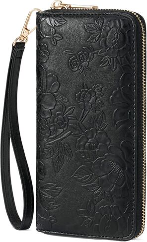 GAEKEAO Womens Wallet RFID Blocking Leather Wristlet Purse Large Capacity Card Holder Long Ladies Wallet Zip Around Clutch in Saudi Arabia
