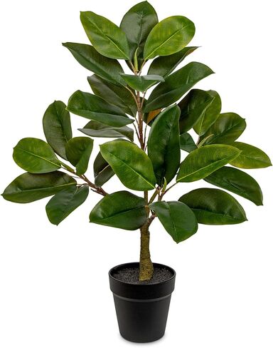Briful Artificial Magnolia Tree in Black Pot – 26.3in Tall Faux Magnolia Greenery Plant Fake Potted Silk Tree for Home Office Room Kitchen Outdoor Porch Décor in Saudi Arabia