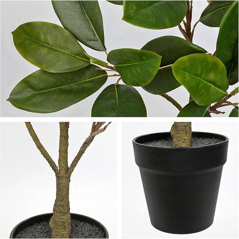 Briful Artificial Magnolia Tree in Black Pot – 26.3in Tall Faux Magnolia Greenery Plant Fake Potted Silk Tree for Home Office Room Kitchen Outdoor Porch Décor in Saudi Arabia