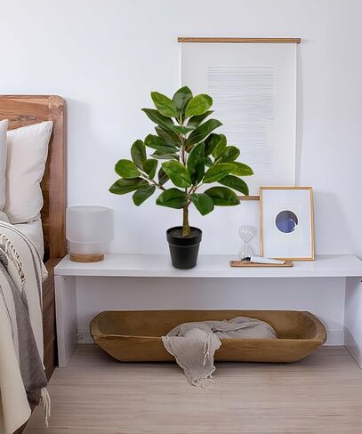 Briful Artificial Magnolia Tree in Black Pot – 26.3in Tall Faux Magnolia Greenery Plant Fake Potted Silk Tree for Home Office Room Kitchen Outdoor Porch Décor in Saudi Arabia