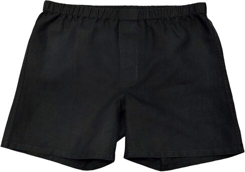 Linen Boxer for Men, Assorted Colors (US, Alpha, Large, Regular, Regular, Black) in Saudi Arabia
