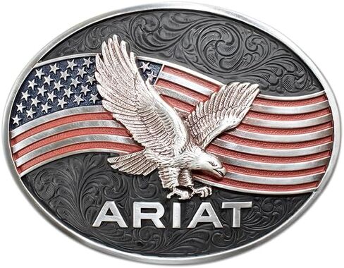 ARIAT Unisex Adult American Flag Eagle Oval Buckle in Saudi Arabia