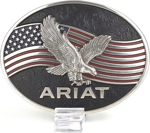 ARIAT Unisex Adult American Flag Eagle Oval Buckle in Saudi Arabia