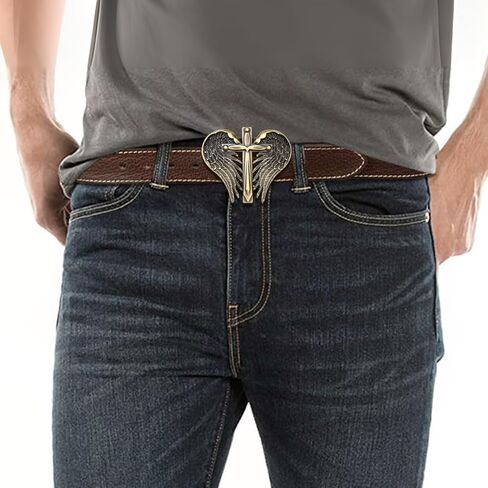 MASOP VOGU Womens Western Belt Buckle, Angel Cross Belt Buckle for Men, Cowboy Cowgirl Halloween Jeans Accessories in Saudi Arabia