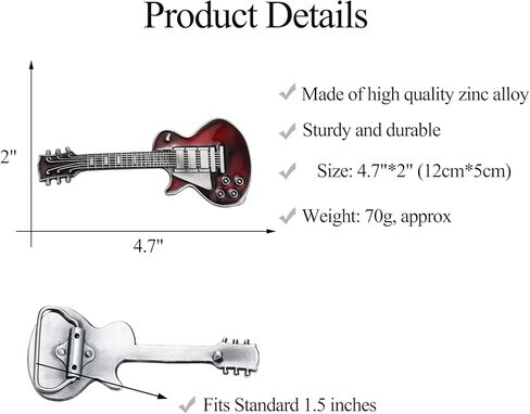 Western Country Guitar Belt Buckle for Men Women, Cool Punk Jewelry for Music Lover Jeans Accessory in Saudi Arabia