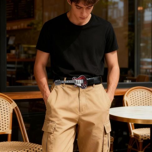 Western Country Guitar Belt Buckle for Men Women, Cool Punk Jewelry for Music Lover Jeans Accessory in Saudi Arabia